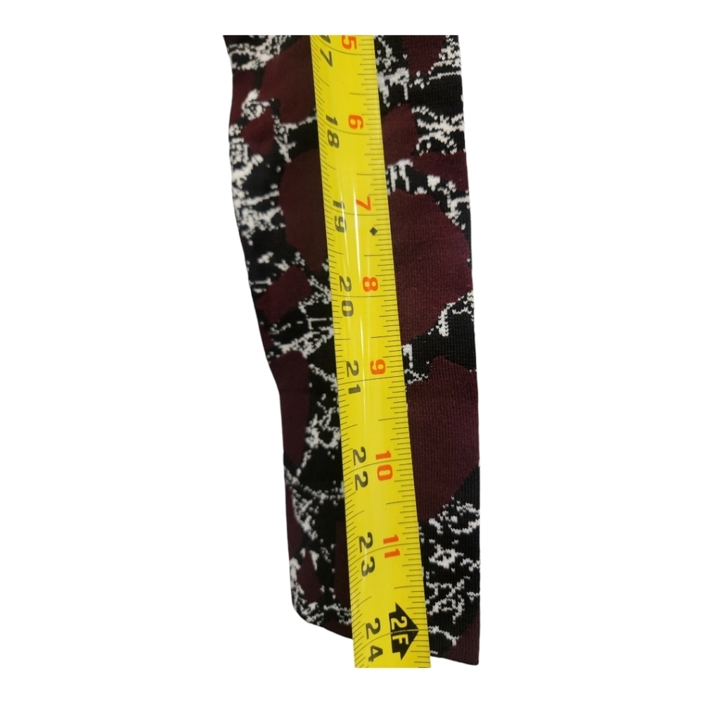 New Balenciaga Burgundy white print stretch body dress F‎ 36 Made in France - Picture 7 of 12